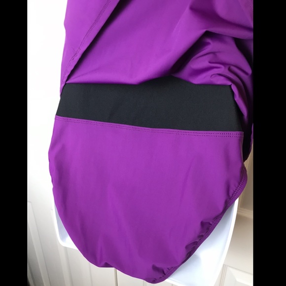 New TALBOTS Swim Dress Purple Plum Wine 1 Piece Modest Bow Tie Front Briefs - Picture 6 of 9